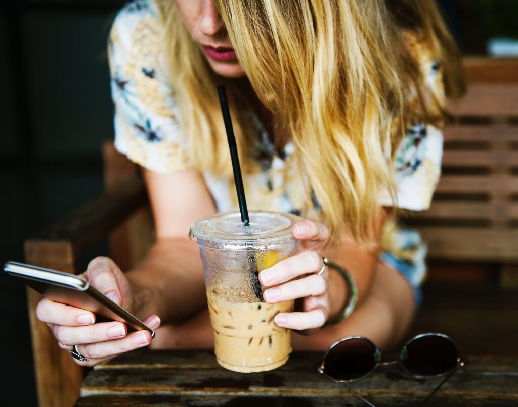 Customer using technology